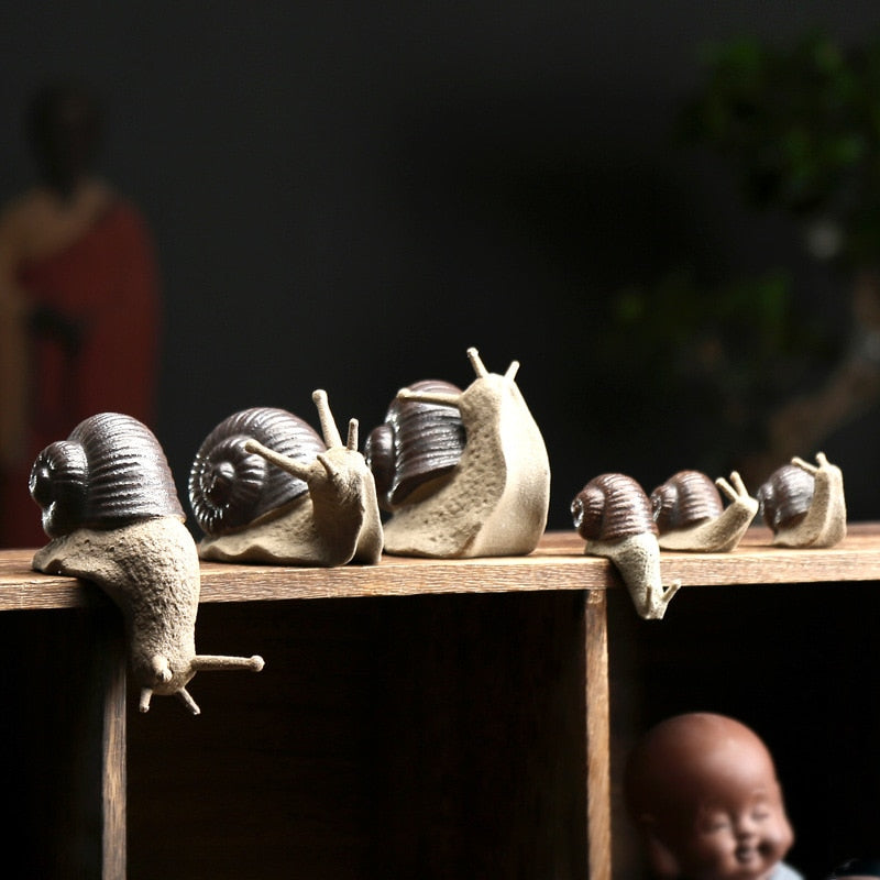 Αdorable Snail Doll - Ceramic Small Snail Ornaments