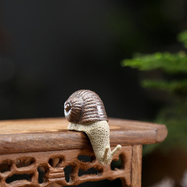 Αdorable Snail Doll - Ceramic Small Snail Ornaments