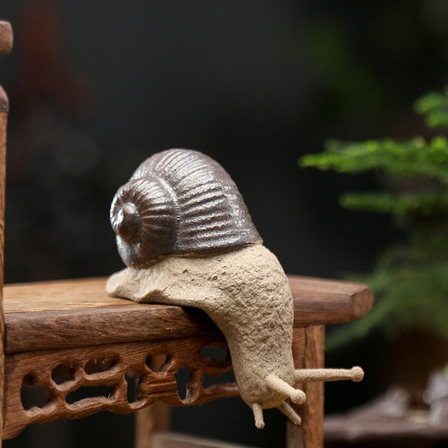 Αdorable Snail Doll - Ceramic Small Snail Ornaments