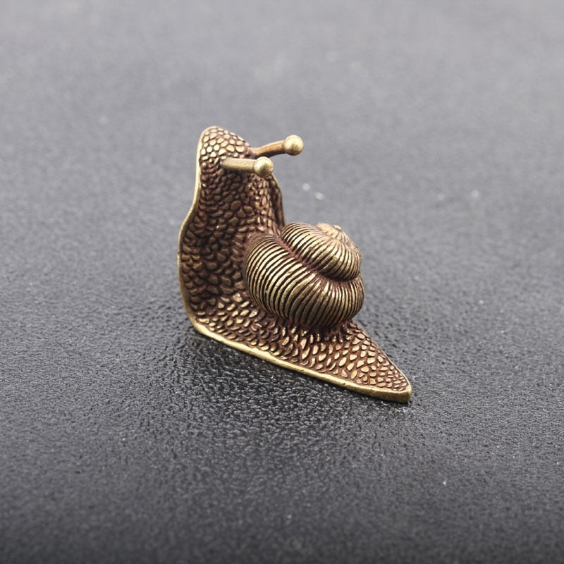 Retro Pure Mini Snail -  Small Ornament Brass Miniature Figurine