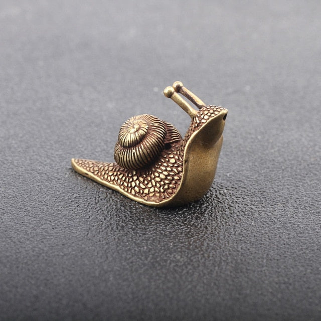 Retro Pure Mini Snail -  Small Ornament Brass Miniature Figurine